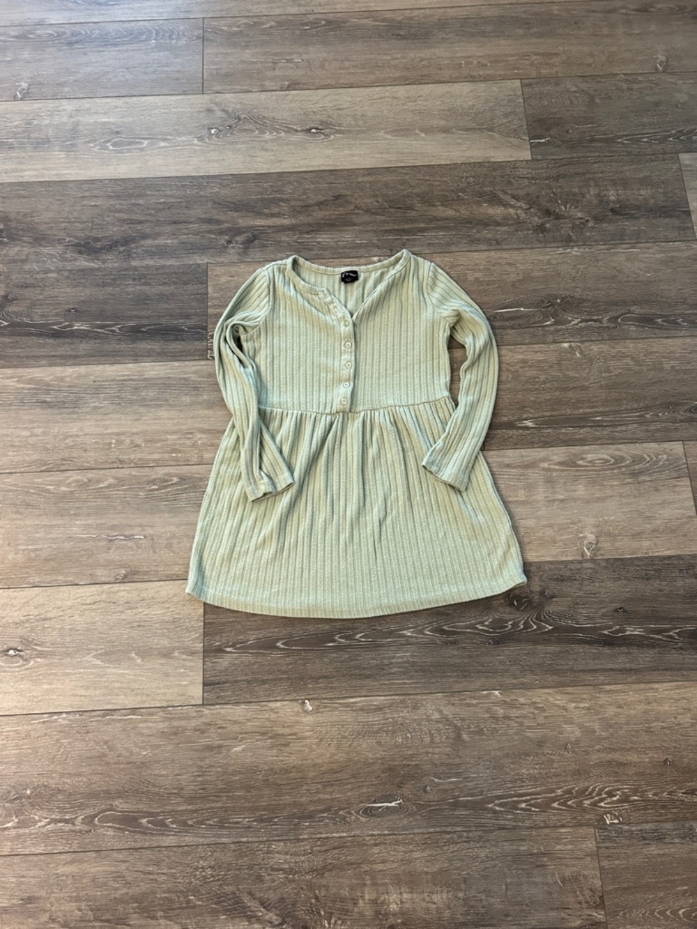 art class Light Sage Green Ribbed Long Sleeve Dress